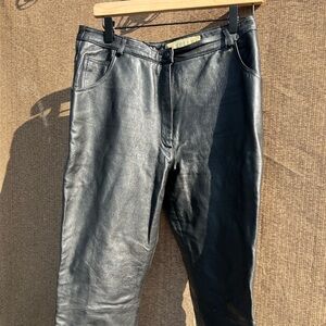 Vintage Excelled Leather Straight Leg Pants Black Women’s Size 8 Multipockets